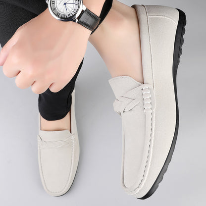 Plus Size Men's Casual Slip-On Loafers in Microfiber Leather