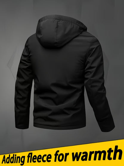 Men's Hooded Windproof Jacket for Spring and Fall Outdoor Sports