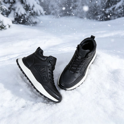 Men's Warm Waterproof Snow Boots with Thick Rubber Sole