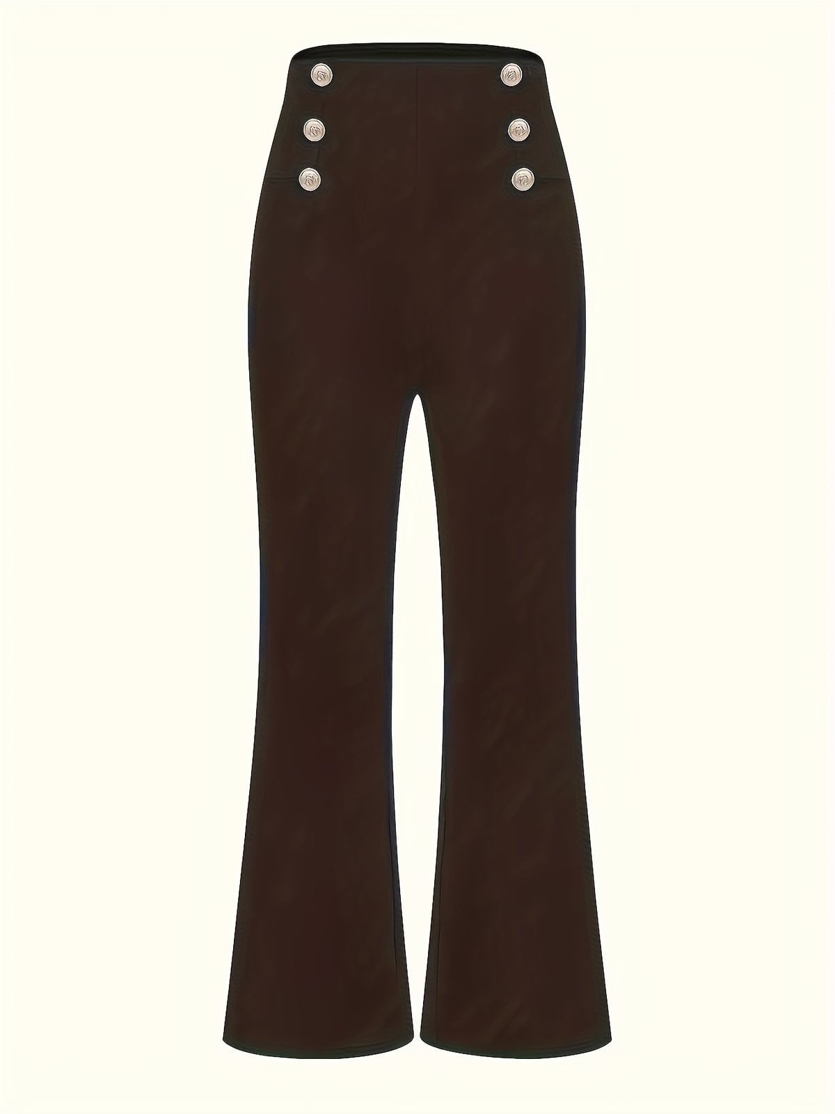 Women's High-Waisted Slim-Fit Solid Wide-Leg Trousers
