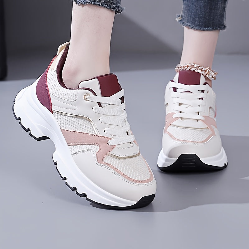 Women’s Lightweight Breathable Running Sneakers with Thick Sole