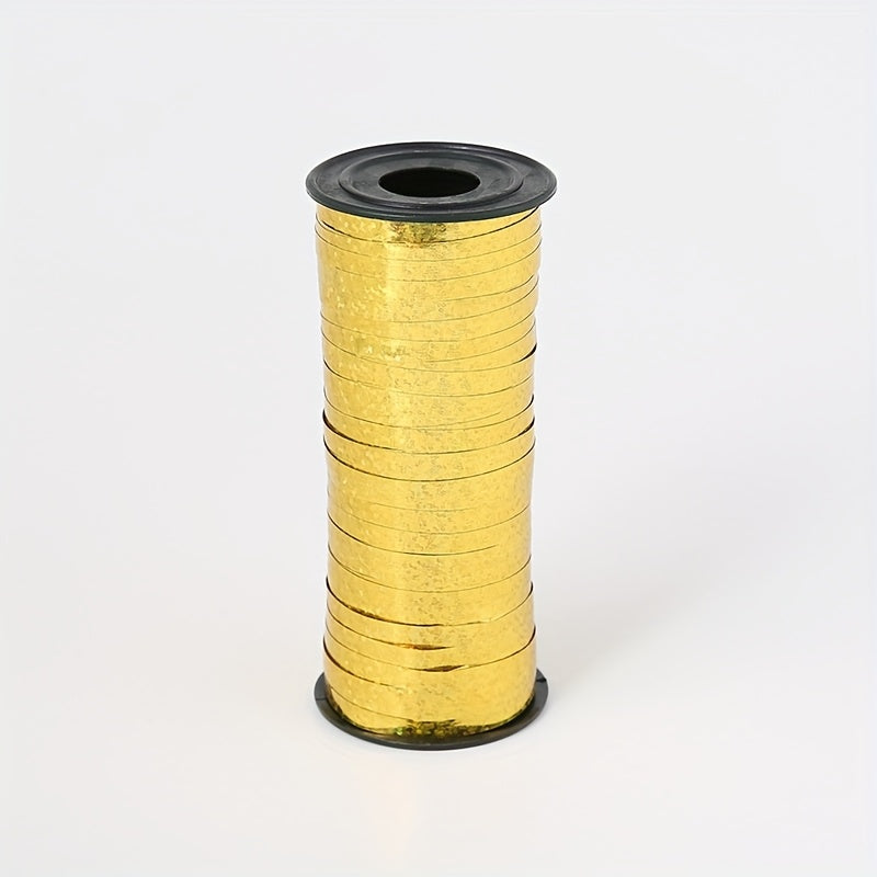 1pc91.44 meter Laser Golden/Silvery ribbon, Holiday supplies Wedding House Layout Christmas accessories Balloon Ribbon Balloon ribbon Ribbon banner Hanging flag Wedding party cake Gift wrap sealing rope Flower decoration supp