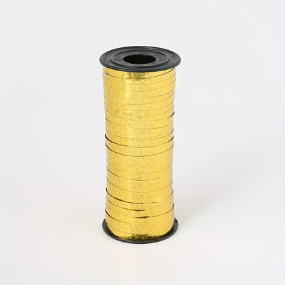 1pc91.44 meter Laser Golden/Silvery ribbon, Holiday supplies Wedding House Layout Christmas accessories Balloon Ribbon Balloon ribbon Ribbon banner Hanging flag Wedding party cake Gift wrap sealing rope Flower decoration supp