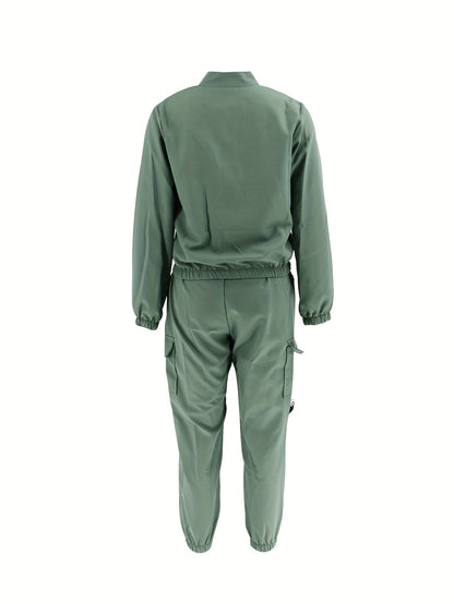 Directional HZ2386 Women's Fashion Casual Cargo Zip-Up Two-Piece Set