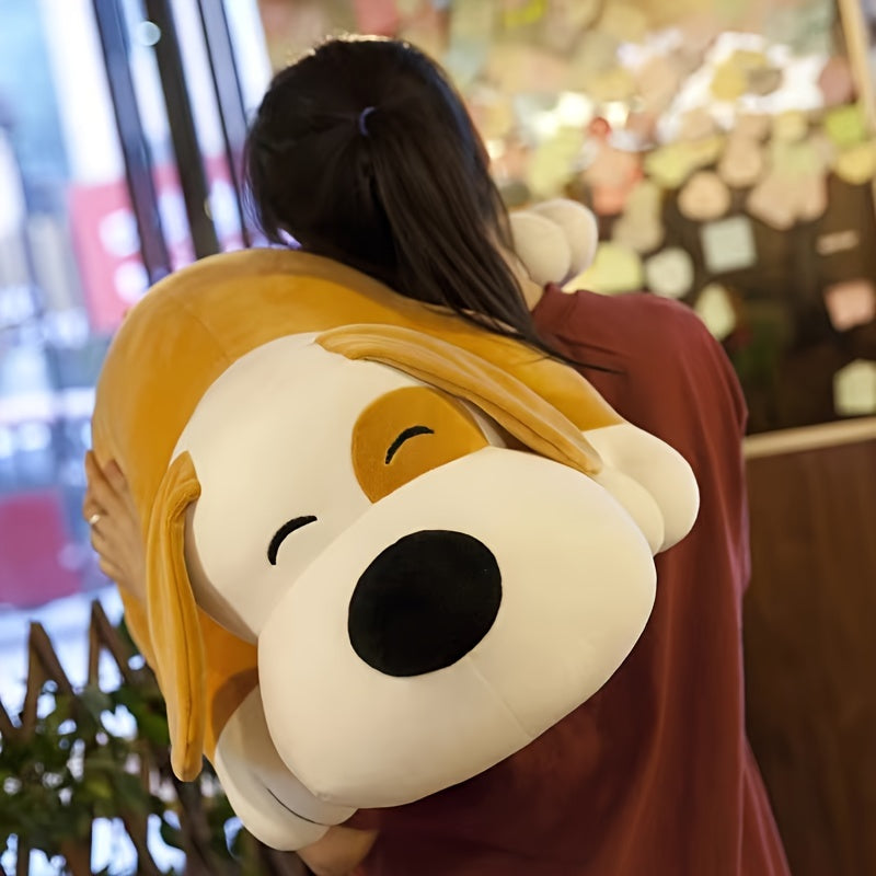 Adorable Soft Climbing Dog Plush Toy Pillow - Cozy Home Decor Cushion in Light Brown/Grey, Knitted Spandex Fabric - Perfect Gift for Thanksgiving, Christmas, New Year, Valentine's Day & Other Holidays, Festive Cushion|Cartoon