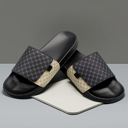 Men's Casual High Contrast Slides with Textured EVA Footbed