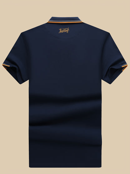 Men'S Short-Sleeve Polo Shirt. Made of 95% And 5% Spandex, This Lightweight Business Casual Collared Shirt Is Breathable And Comfortable - ayq