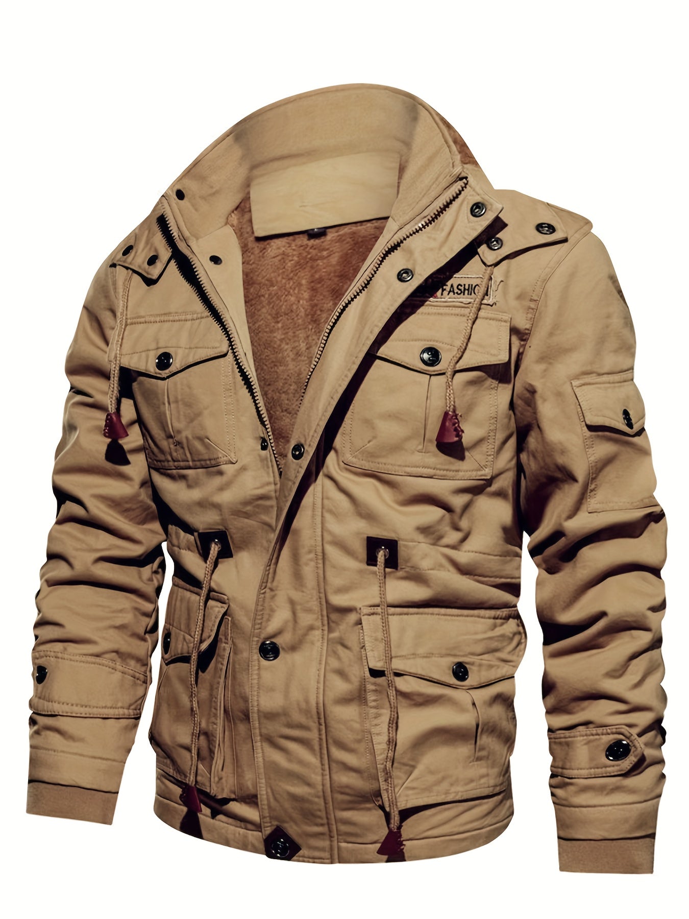 Men'S Heavyweight Winter Jacket - Thermal Insulated Cold Weather Coat with Full-Zip Closure, Hooded Windproof Outerwear, Multiple Utility Pockets - Olive Green Tactical-like design for Outdoor, Commute, Everyday - Non-Stretch