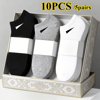 Unisex Casual Sports Ankle Socks 10pcs Breathable & Sweat-Proof