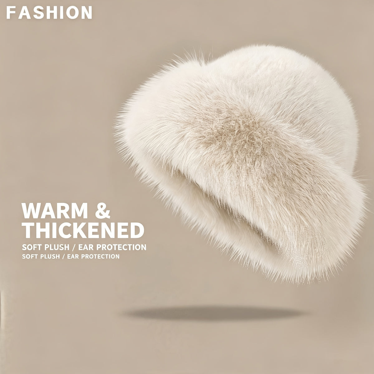 Women's Faux Fur Winter Bucket Hat, Soft Warm Thermal Hat