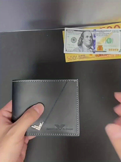 Men's Compact V-Short Wallet Suitable for - Short/Executive Style - Large Lychee Horizontal Blade with Multi-Card Holder - /Christmas/Valentine's/Father's Day Gift - Stylish & Functional Wallet for & s