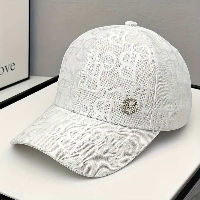 Women's Lightweight Adjustable Baseball Cap with Embroidered Jacquard