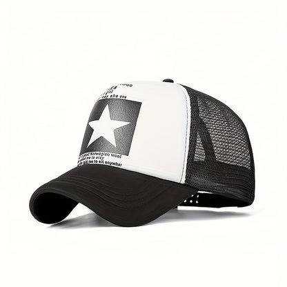 Kids' Breathable Star Print Baseball Cap with Adjustable Snap