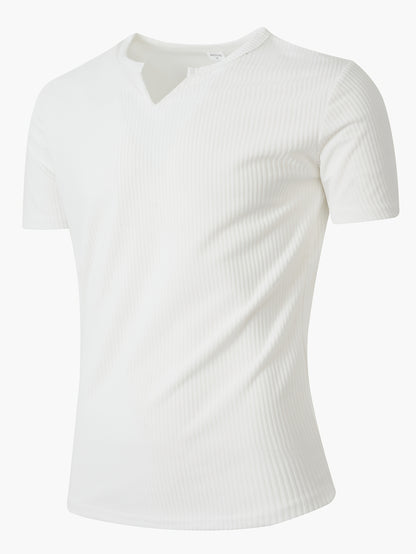 Men's Slim V-Neck Casual Short Sleeve T-Shirt for Summer