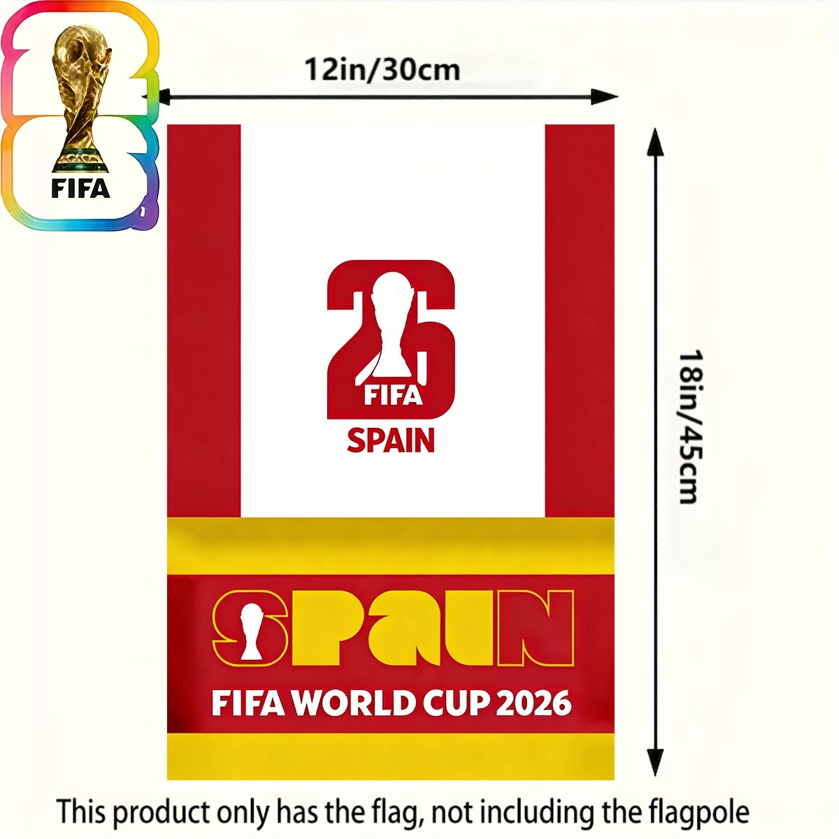 FIFA Spain 2026 World Cup Linen Garden Flag - Outdoor Decor