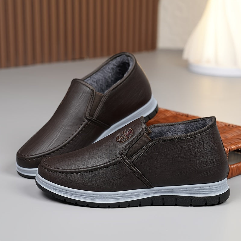 Men’s Winter Casual Slip-On Shoes with Warm Fleece Lining