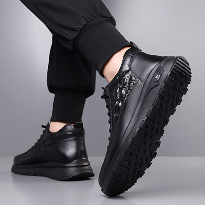 Men's Casual British Style Mid-Calf Winter Fleece Boots
