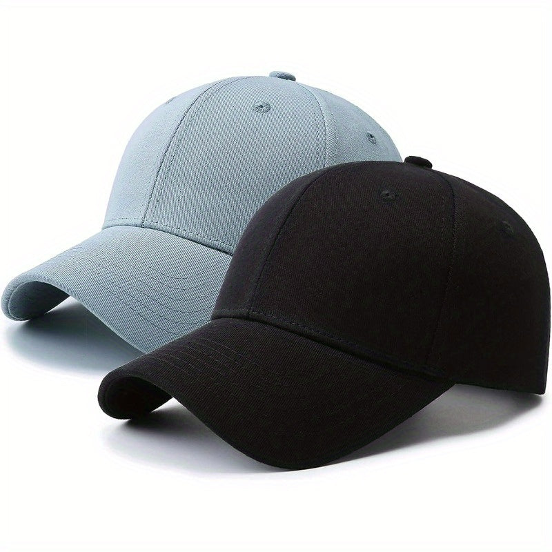 2 Pack Lightweight Baseball Caps for Men & Women - 100% Polyester Golf Dad Hats with 6-Panel Design, Breathable Unisex Casual Hats for Father’s Day, Golf, Sports & Outdoor Activities (Grey & Black), Father's Day Gift, Versa