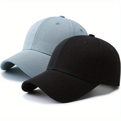 2 Pack Lightweight Baseball Caps for Men & Women - 100% Polyester Golf Dad Hats with 6-Panel Design, Breathable Unisex Casual Hats for Father’s Day, Golf, Sports & Outdoor Activities (Grey & Black), Father's Day Gift, Versa
