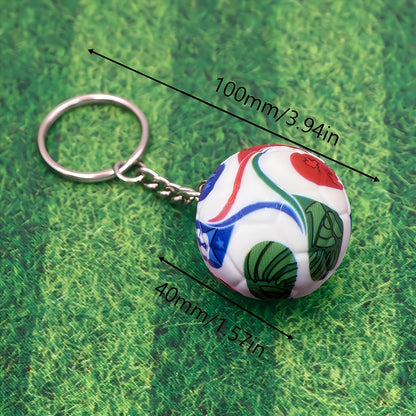 2026 Football Fan Keychain Round Iron Alloy Pendant