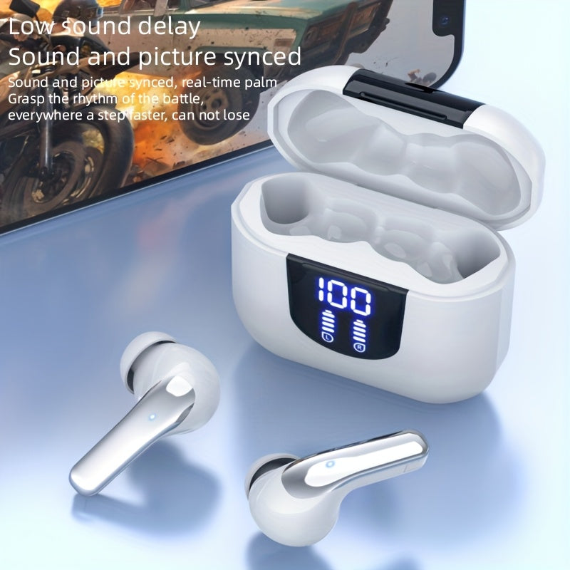 Wireless Headphones, Wireless 5.3 Earbuds, 13mm Speaker, 30H Playtime, Type-C Fast Charging Box, Stereo Wireless In-Ear Headset, Suitable for iPhone and Android In-Ear Headsets, Gaming Business Sports Headphone Mic