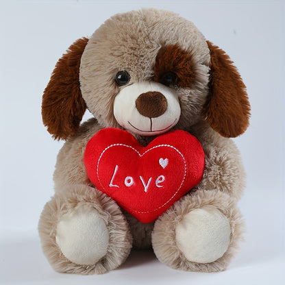 26cm/10.23in Love Heart Bear & Dog Stuffed Animal Love Bear with Heart Soft Plush Toy for Kids & Adults Chirstmas Valentine's Day Gift, Love Gift for Mom, Girlfriends, Baby