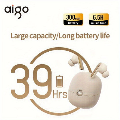 Aigo 5.4 Wireless Headphones with a Microphone, TWS In-Ear Sports Headphones, Stereo In-Ear Headphones with an LED Display, And Wireless Running Earphones for Gifts.