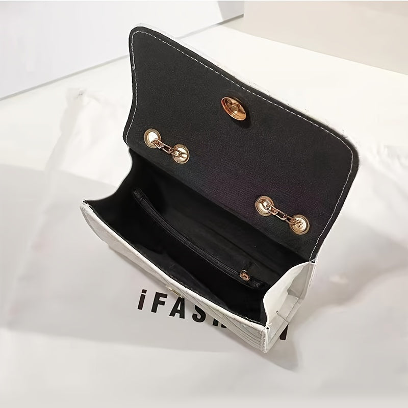 Korean-style High-end Textured Women's Bag, New Tassel Rhombus Chain Small Square Bag, Women's Shoulder Bag, Crossbody Bag