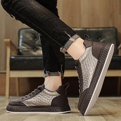 [Urban Appeal] Trendy Solid Color Low Top Sneakers, All-Season Lace-Up Casual Shoes with Faux Upper, Fabric Inner, Rubber Sole, and Comfortable Cloth Insole, Versatile Trainers   Modern Sneakers   Durable Rubber Sole