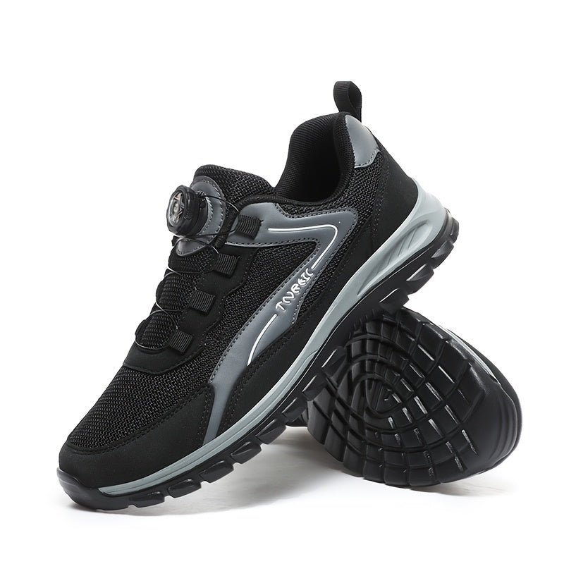 Men'S Lightweight Breathable Outdoor Walking Shoes - Low-Top Comfortable Sneakers with EVA Cushioning, Fabric Upper  Sole for Hiking, Jogging, Casual Wear - Black/White Striped Design, Hiking Shoes, Jogging Footwear, Stylish