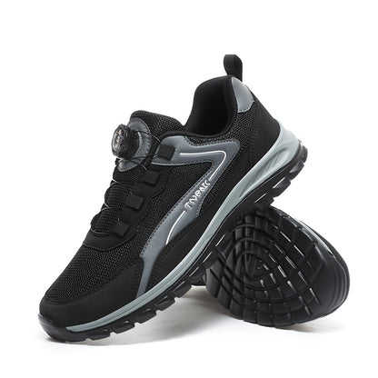 Men'S Lightweight Breathable Outdoor Walking Shoes - Low-Top Comfortable Sneakers with EVA Cushioning, Fabric Upper  Sole for Hiking, Jogging, Casual Wear - Black/White Striped Design, Hiking Shoes, Jogging Footwear, Stylish