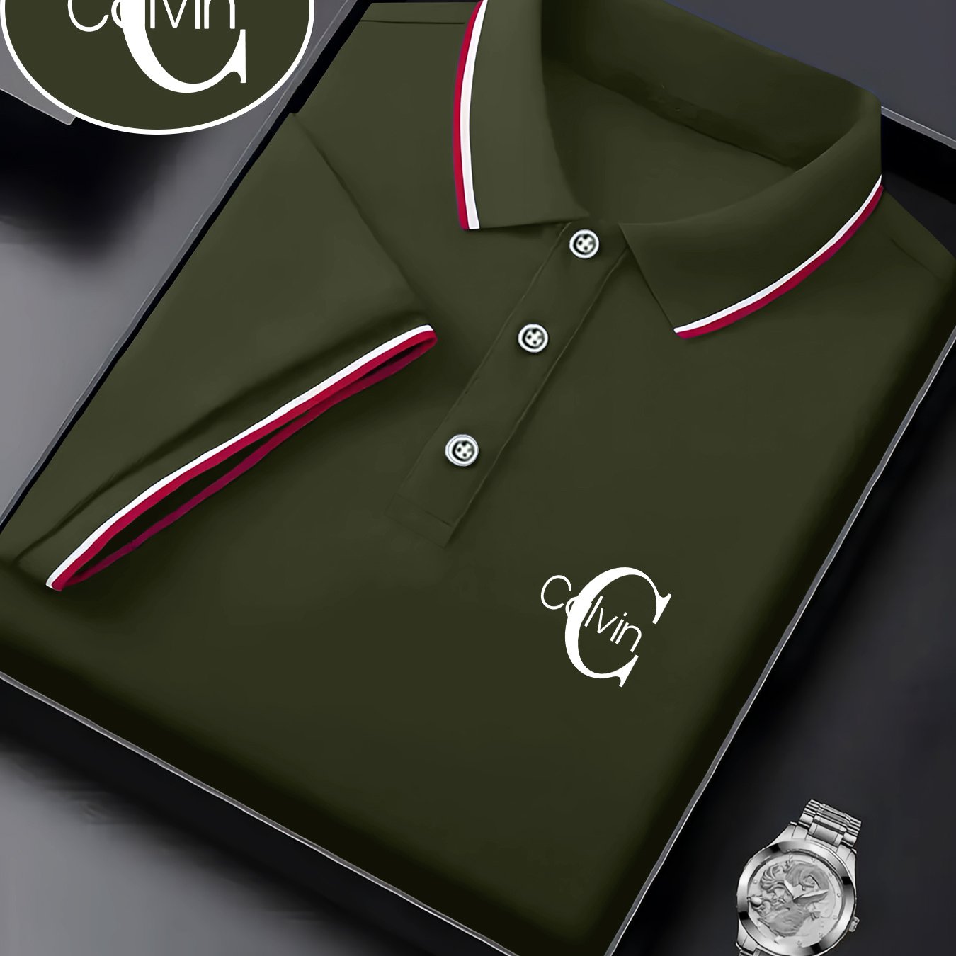 Men's Fashion Collared Shirt Calvin Print, Summer Suitable for Sports and Casual Outings - ayq