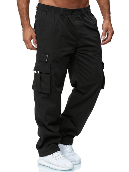 Men's Loose Fit Vintage Cargo Pants with Multiple Pockets