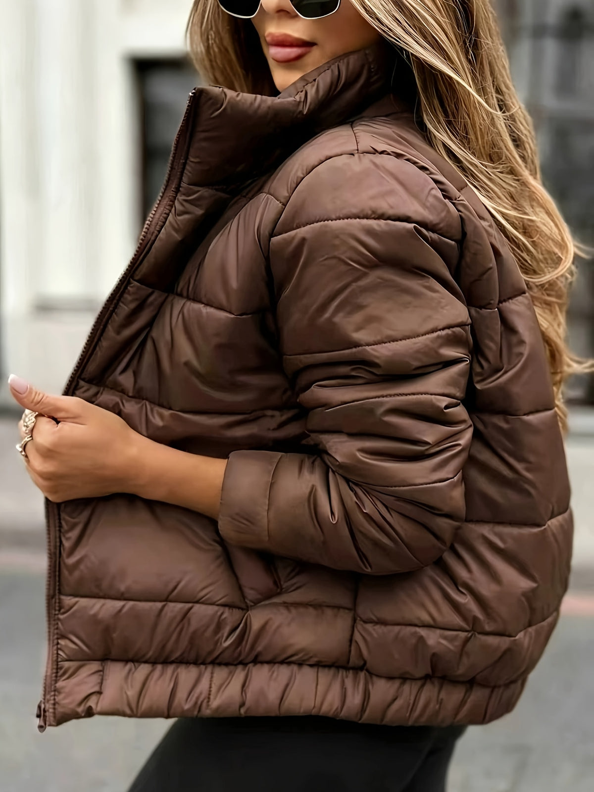 Women's Autumn Winter Stand Collar Zippered Warm Jacket