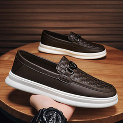 Men's Casual Slip-On Shoes for Daily Wear, PU Material