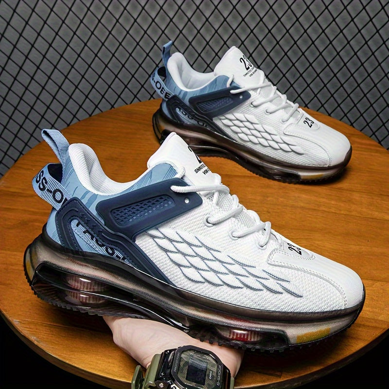 Men'S Casual Sneakers - Comfortable Lightweight Athletic Shoes with Lace-Up Closure, Solid Color Low Top Design, Breathable Fabric Upper  Lining, MD Sole - for Active Male