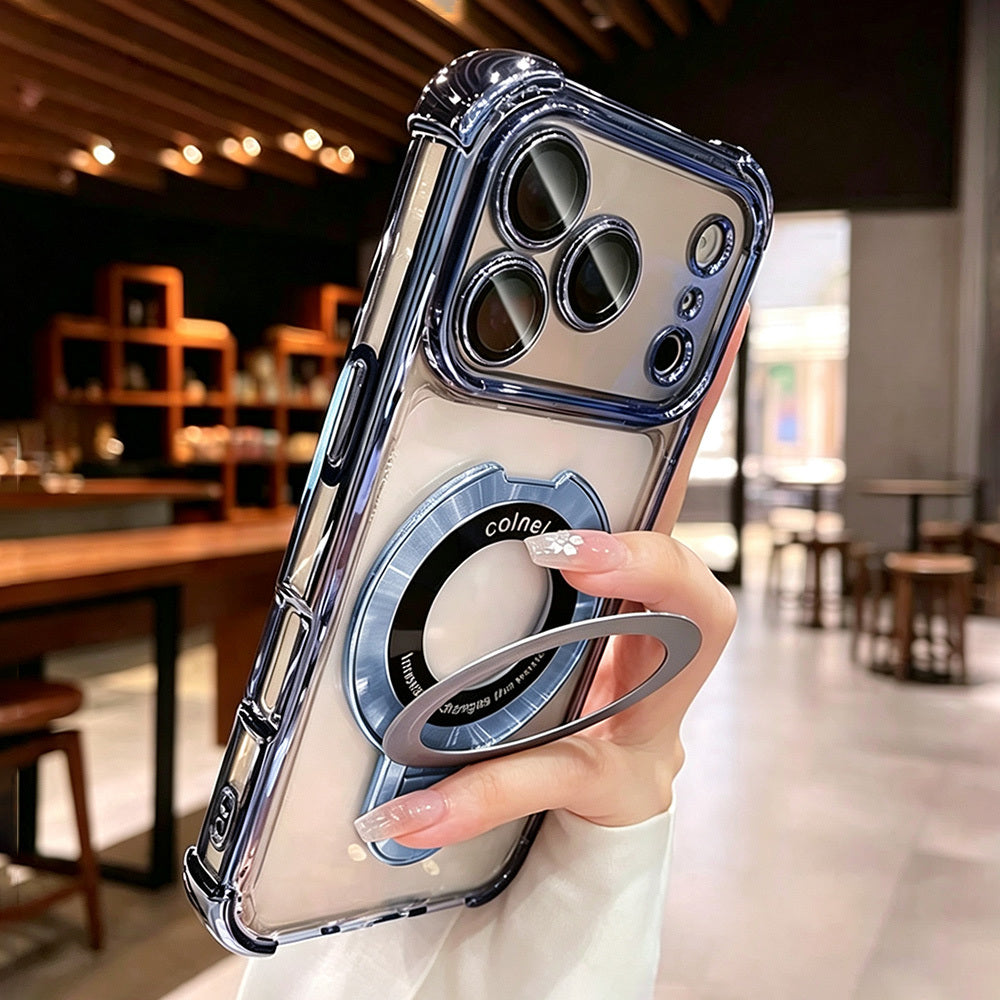 Ultra-Thin Transparent Magnetic Stand Phone Case for iPhone 11-18 Pro