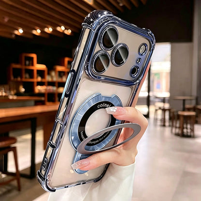 Ultra-Thin Transparent Magnetic Stand Phone Case for iPhone 11-18 Pro