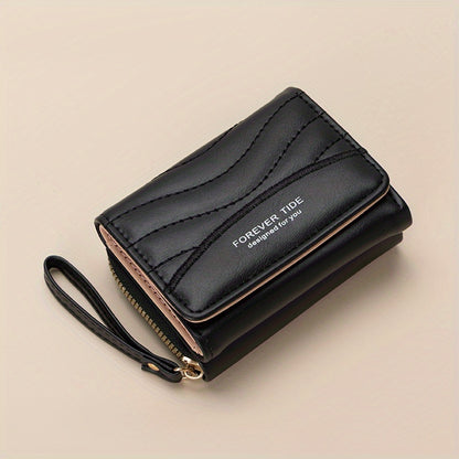 New Women's Fashion Minimalist Foldable Coin Purse with Clasp Design, Large Capacity, 6 Colors Available