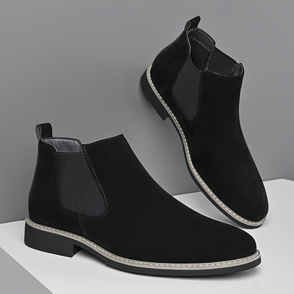 Men's Business Chelsea Boots Pointed Toe Slip-On Ankle Shoes
