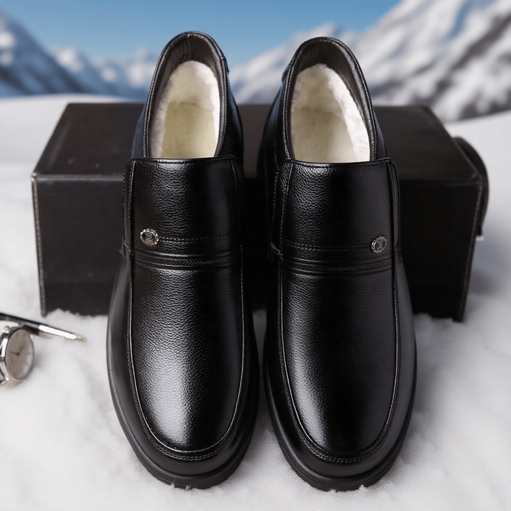 Men'S Extreme Cold Weather Boots - Slip-On Winter Shoes with Thick Warm Lining & Toe Bumper, Genuine Leather Upper, Non-Slip Rubber Sole - for Ice, Snow, and Everyday Winter Use - Boots for Everyday & Formal Occasions, Outdoo