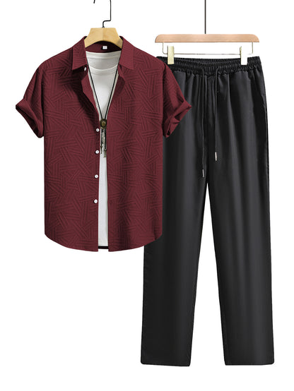 Men's Casual Shirt and Pants Set, Lightweight Summer Essentials