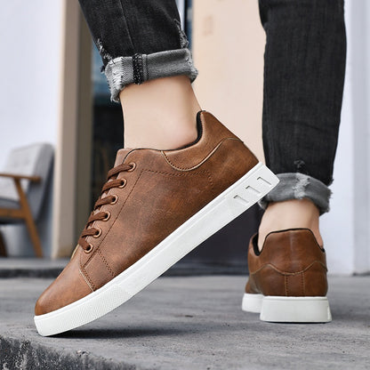 Men's Fashion Skateboard Sneakers - Comfortable Non-Slip Lace-Up Casual Shoes, Suitable for Outdoor Activities, All-Season Wear - ayq