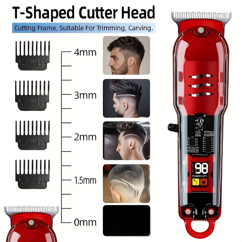 FEIYBA Professional Hair Clipper for Men and Women | Rechargeable Barber Grade Trimmer with Multiple Limit Combs, Ideal for Salon, Travel, Shaving, Haircutting, Trimming Body Hair, Oil Head Electric Thruster, Digital Display, - ayq