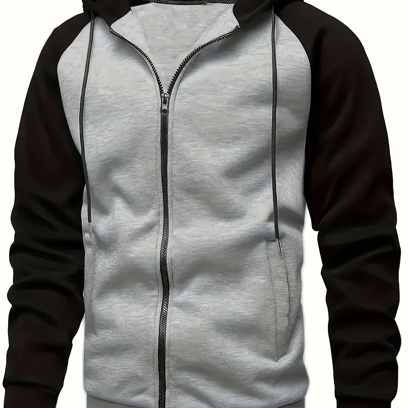 Men's Colorblock Hooded Jacket For Sports Outdoor, Stylish Leisure Outwear