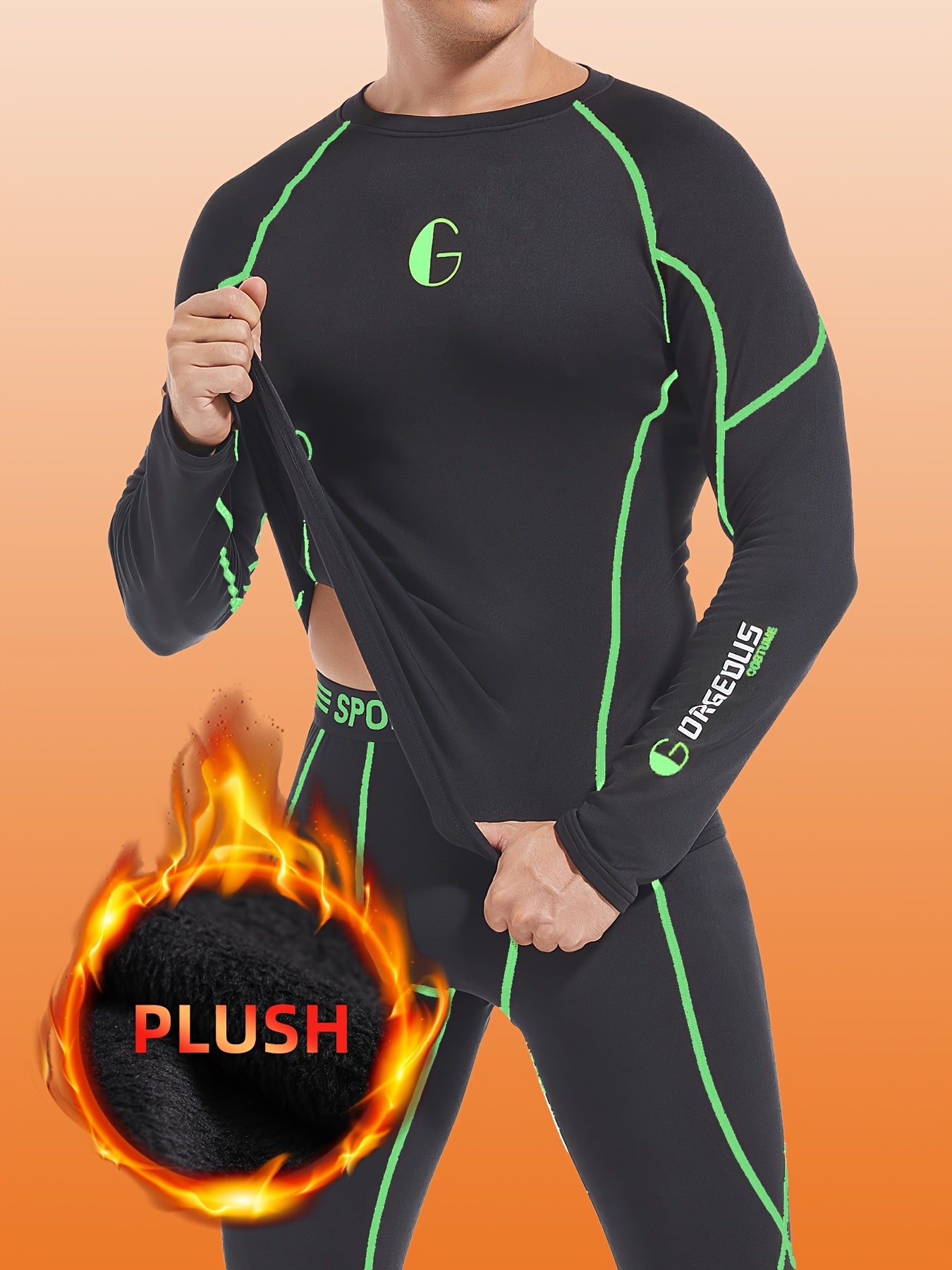 Men's Thermal Fleece Underwear Set for Cold Weather Sports