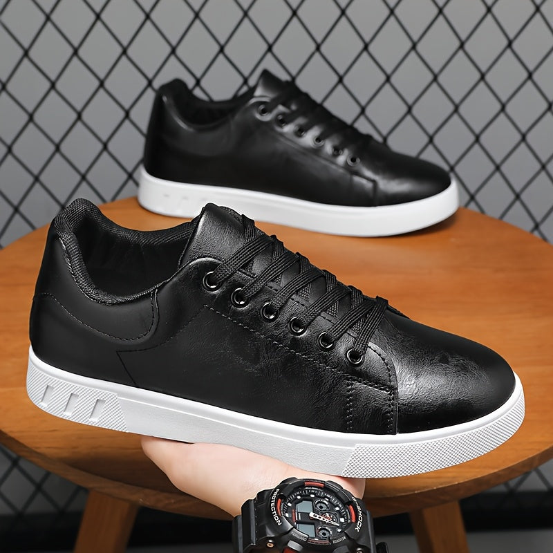 Men's Fashion Skateboard Sneakers - Comfortable Non-Slip Lace-Up Casual Shoes, Suitable for Outdoor Activities, All-Season Wear - ayq