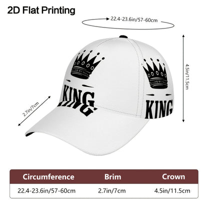 Men's Lightweight Polyester Snapback Baseball Cap with King Print