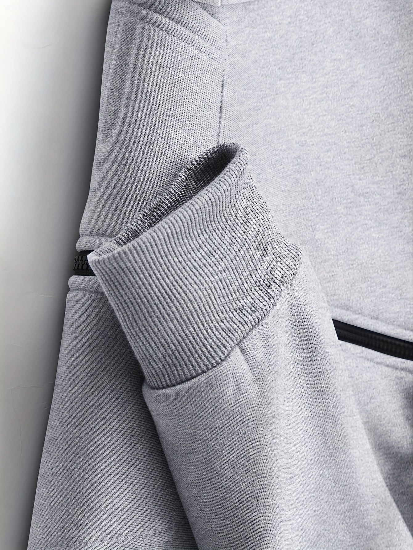 Men's Casual Zip Hoodie and Loose Cargo Pants Set - Breathable Polyest