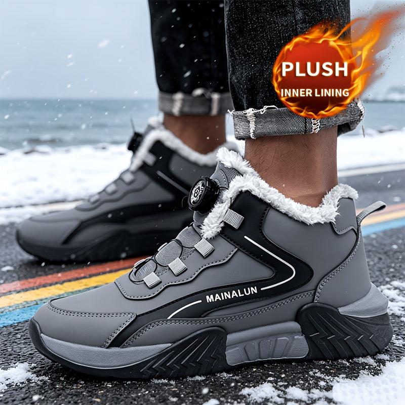 Men's Winter Tactical Ankle Boots with Warm Lining and BOA Buckle